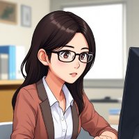 程序员头像女 动漫上班族头像