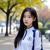 穿校服的头像女 真人女高中生专用校服头像