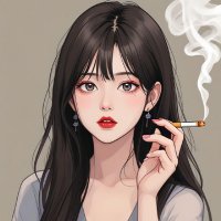 女生抽烟头像图片大全 女人叼烟很拽的图片